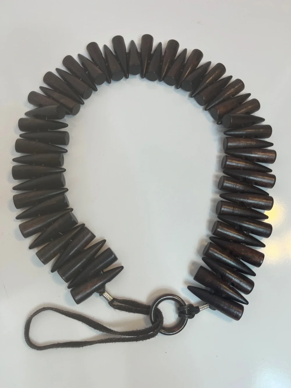 Wood Spike Belt Brown Statement Piece Nordic Bandolier Witch Belt